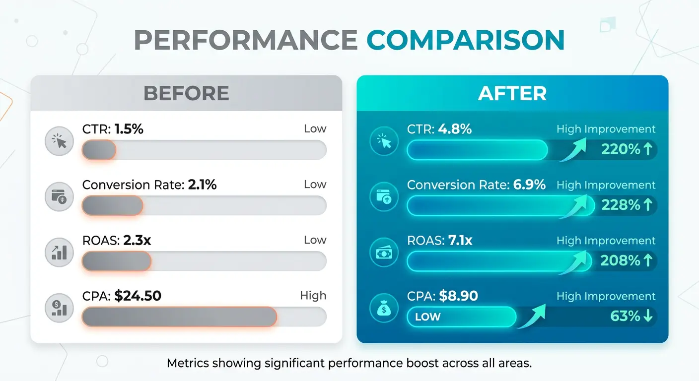 Performance metrics comparison chart