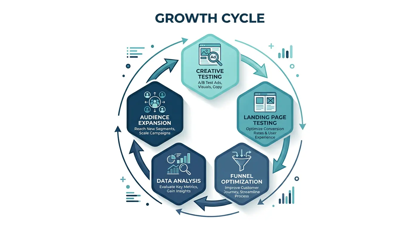 Growth compounding cycle infographic